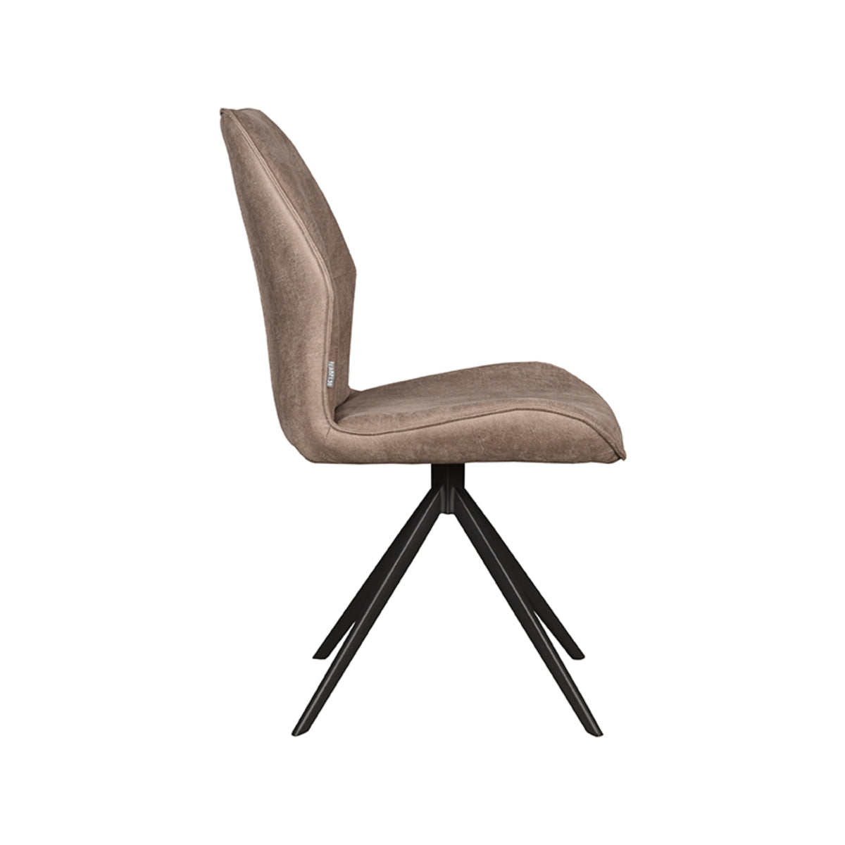 LABEL51 Eetkamerstoel Comfy - Taupe - Micro Suede - Zwart Onderstel